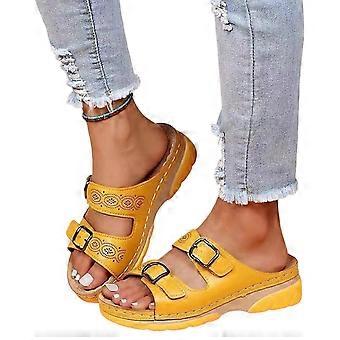 Willtoo 2026 damessandalen met voetboogondersteuning, ademende, verstelbare, instapsandalen met orthopedische sleehak, geschikt voor diabetici, antislip, open teenslippers voor op het strand – compatibel