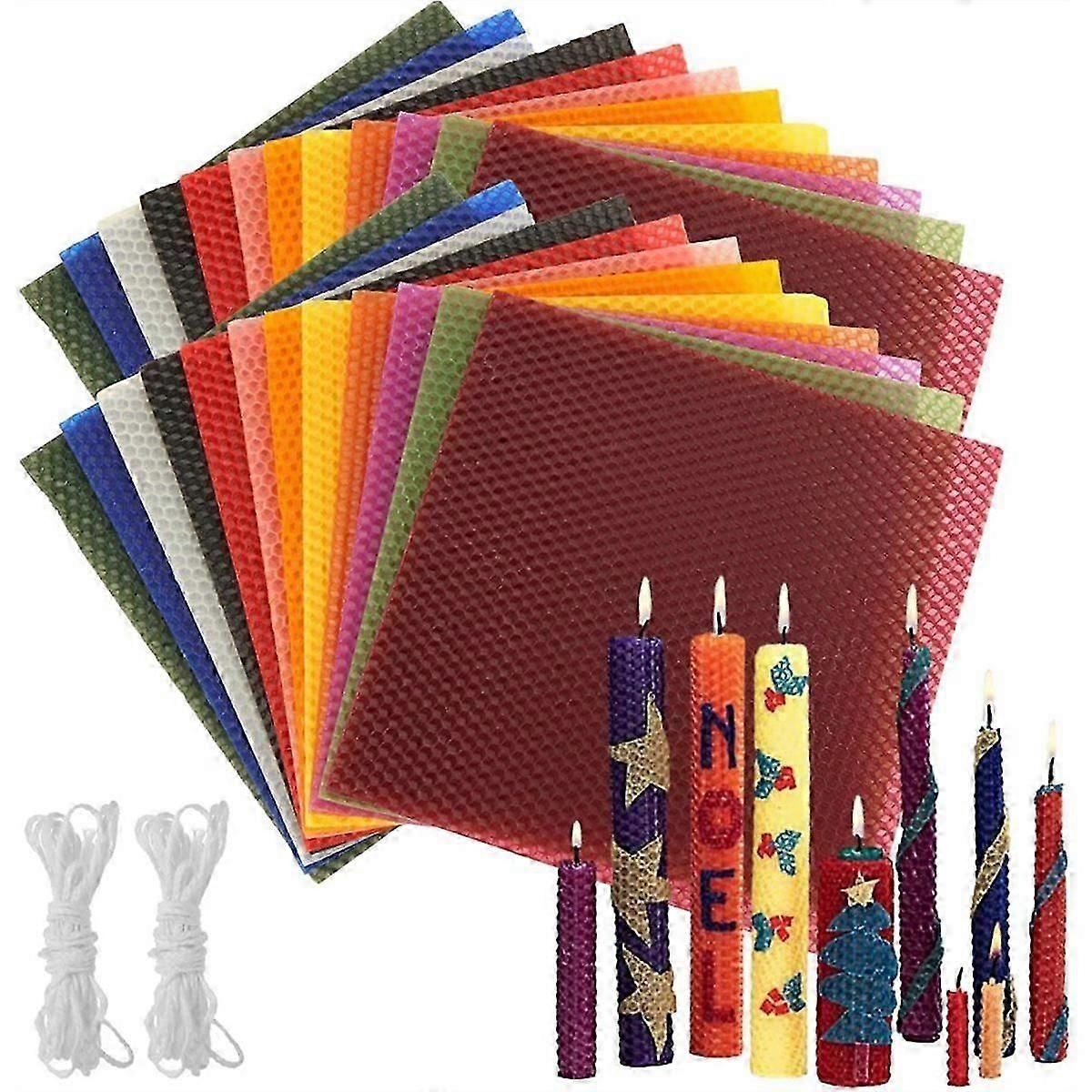 24pcs 8 x 8 Inch Beeswax Sheets