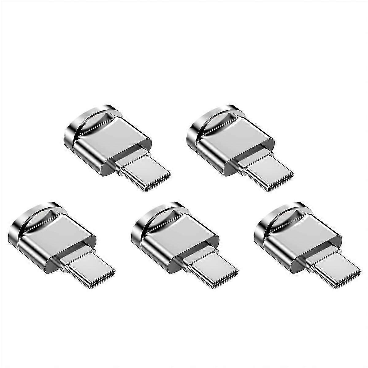 5X Micro-SD Card Reader Adapter, USB Type C to Micro-SD/TF Card Reader Micro-SD Card Adapter for Typ
