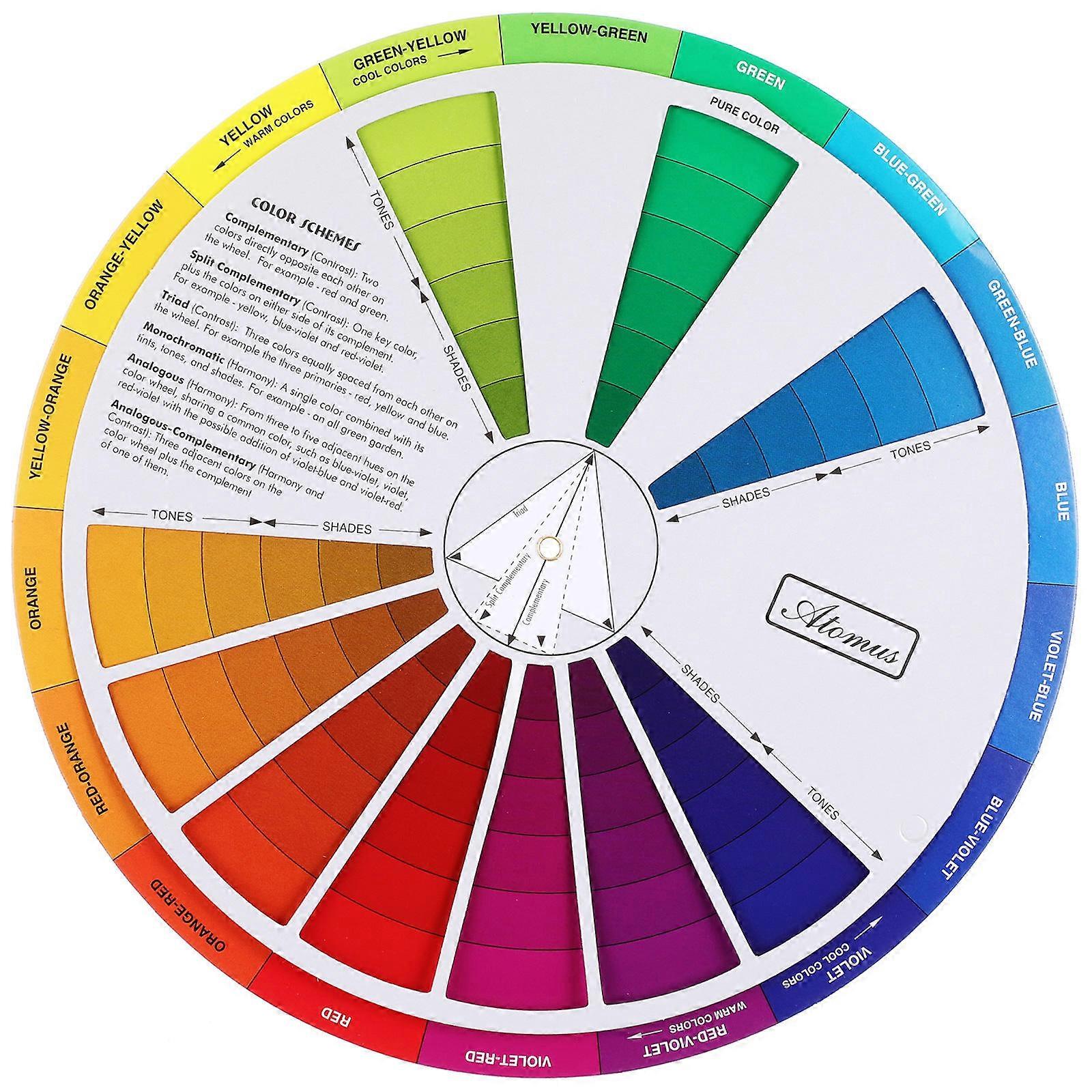 Creative Color Wheel Chart Tool for Color Blending Study 10Pcs