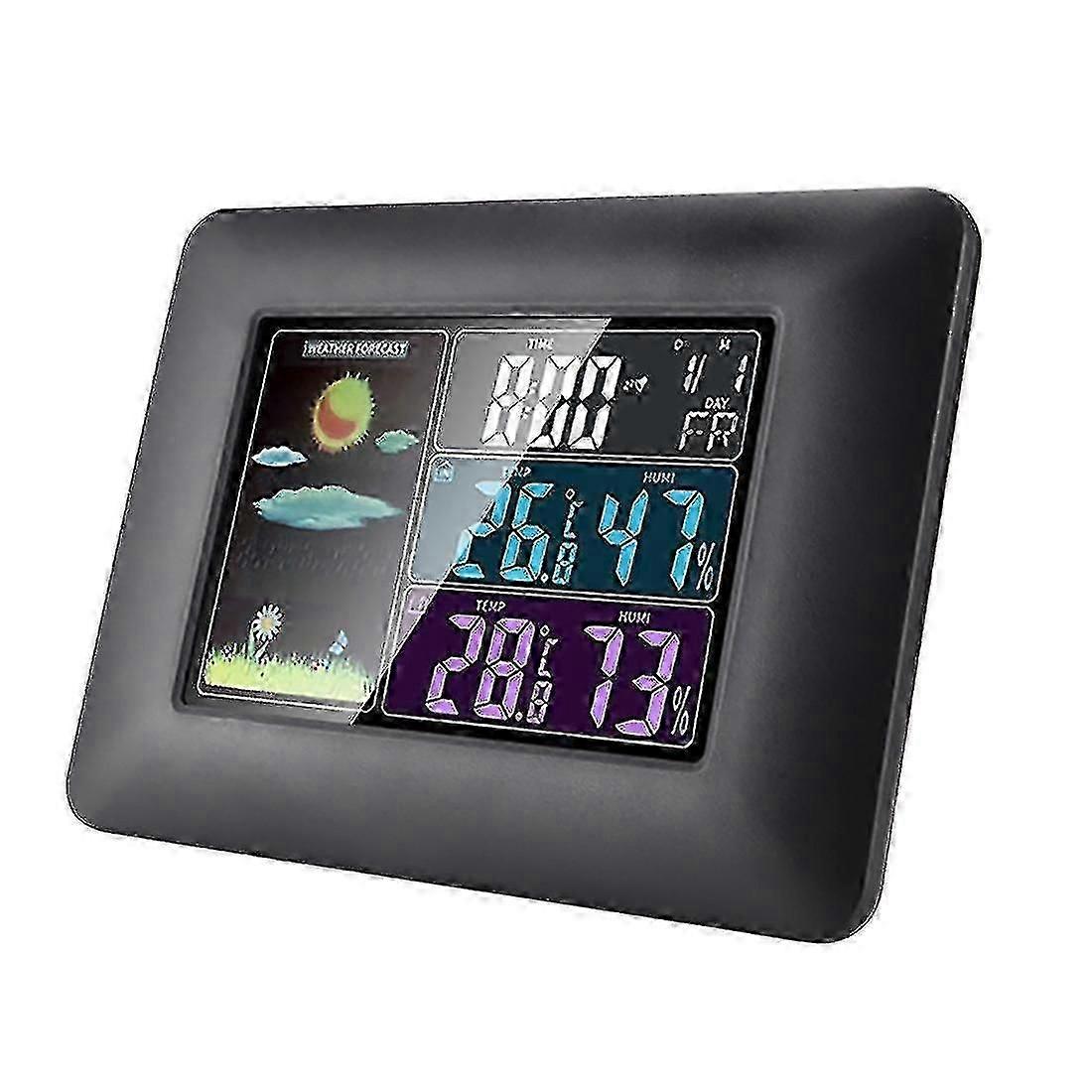 Wireless Weather Clock With Color Screen Weather Forecast Eu Plug