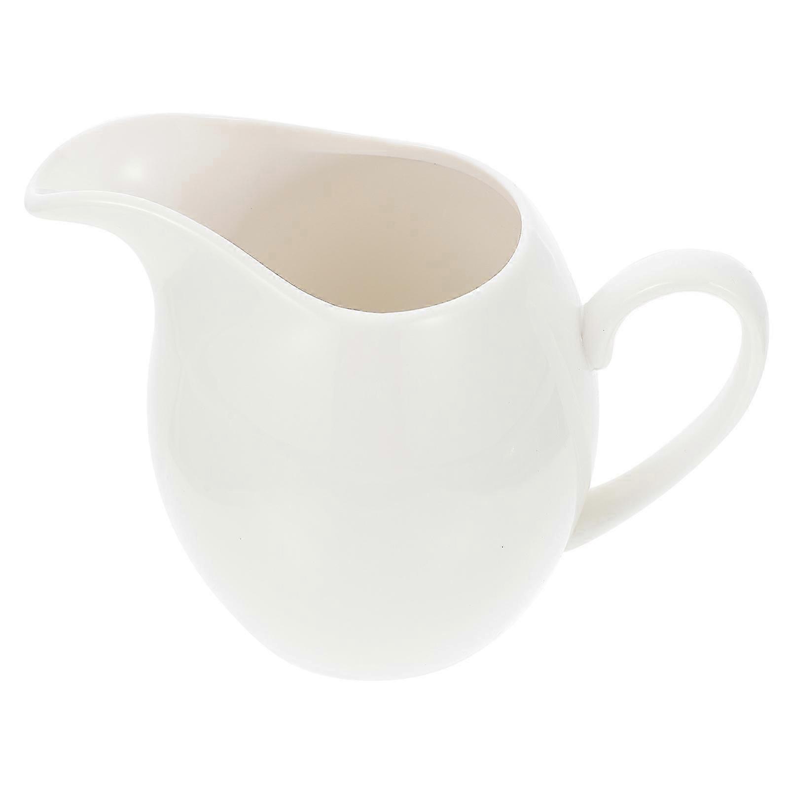 Practical Ceramic Milk Jug for Coffee Use 1Pcs White Milk Cup