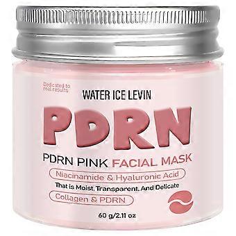 PDRN Pink Facial Mask 60g, with Niacinamide, Hyaluronic Acid & Collagen, Moist Transparent Delicate Mask for Uneven Tone & Brightening