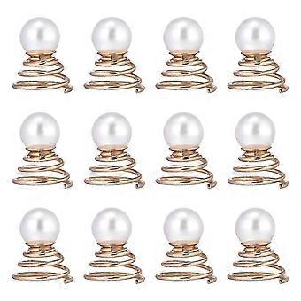 Pearl Barrette Swirl Hair Pins Pearl Braiding Hair Accessory Gold Spiral Hair Pins Hair Cuffs Decor Spiral Hairpin