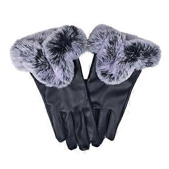 1 Paar warme Handschuhe aus Kunstleder weiche, winddichte, gut sitzende Winterhandschuhe für Damen
