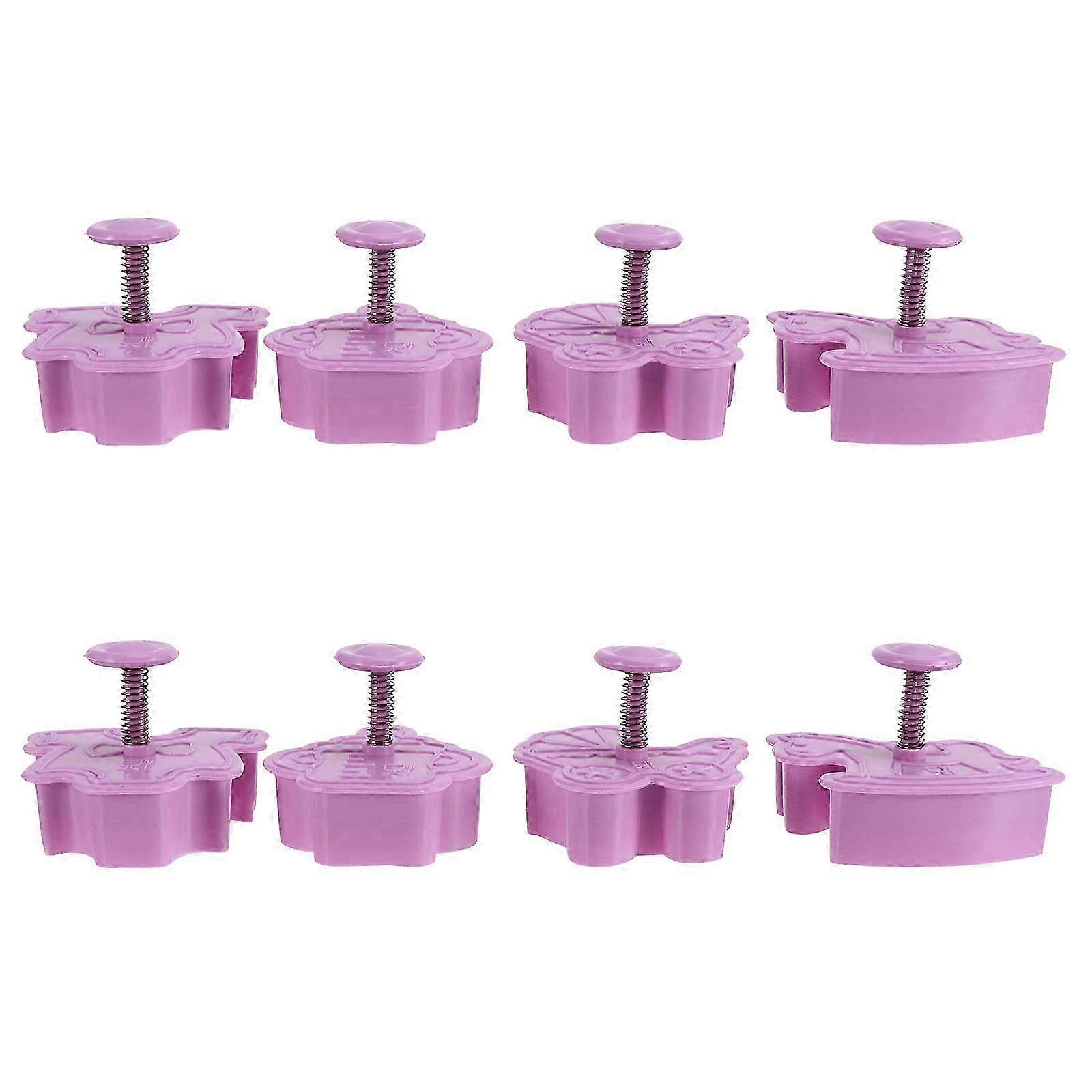 3D Baby Theme Cookie Molds, Plastic Biscuit Baking Tools, Assorted Patterns, 2 Sets, 8Pcs