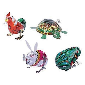 4pcs Kids Wind Up Clockwork Toys Iron Jumping Animal Toy Brinquedos Educativos