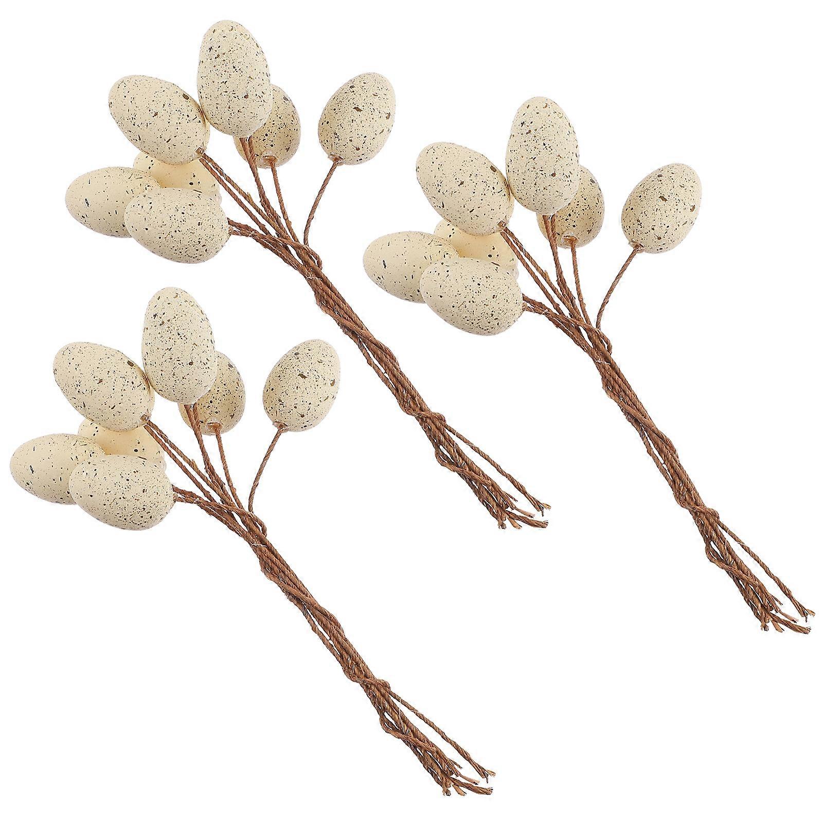 27pcs Artificial Easter Eggs Stems Decorative Speckled Easter Egg Twig Branches