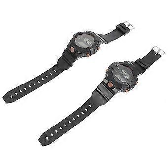 Student Wrist Digital Watches Sports Use for Kids 2Pcs Black Set VU