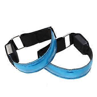 LED Armband Glowing Armband for Outdoor Use 3Pcs Blue Reflective Wristbands
