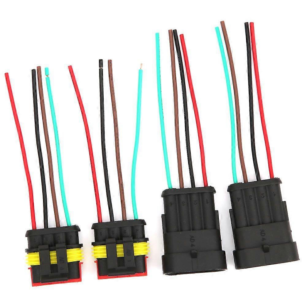 2 Sets 4/5/6 Pin Car Waterproof Electrical Connector Plug with Wire Cable4P