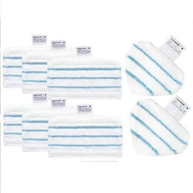 8pcs Pack: Rectangular and Triangular Microfiber Cloths Kit for Black+Decker FSM1630 Deluxe Steam Mops