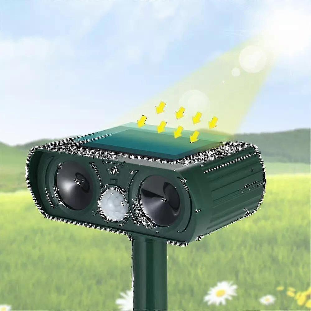 Répulsif à ultrasons pour chats, alarme sonore et visuelle répulsive pour animaux, charge solaire ou de batterie, répulsif étanche avec 3 fréquences réglables