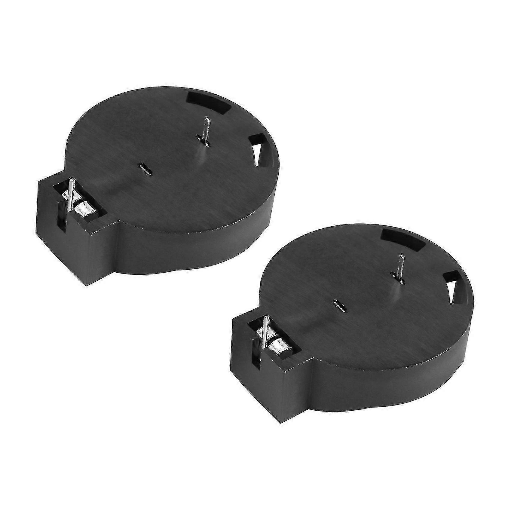 2 Pcs Cr2450 Coin Cell Button Battery Socket Holder Case 2 Pins Black
