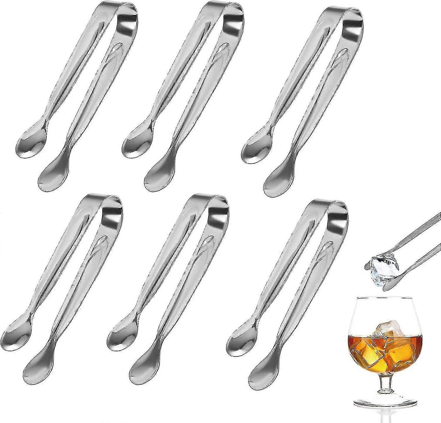 Rustfritt stål Sugar Tongs Set, 6-pakning