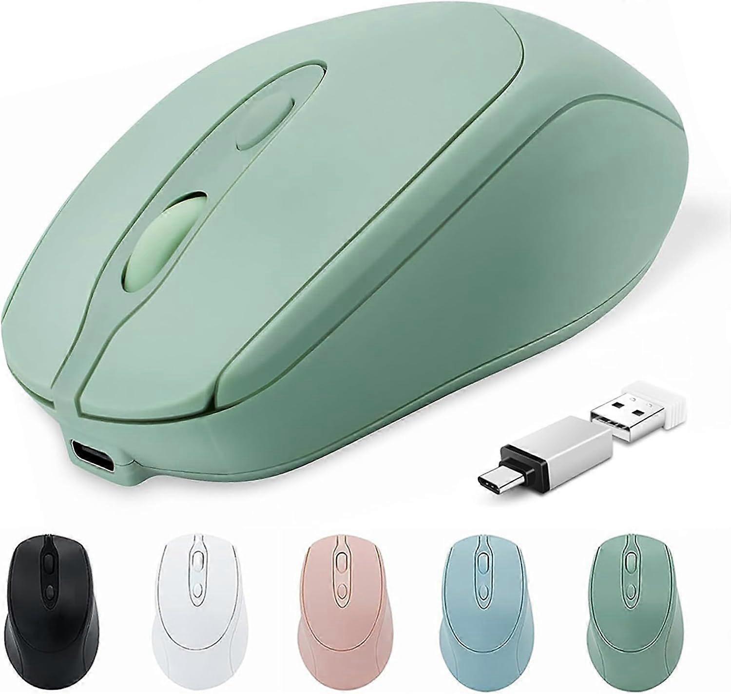Bluetooth Wireless Mouse Rechargeable USB C for MacBook Pro/Air, Bluetooth Type C Mouse for Mac/iPad/PC/Notebook/Tablet, Ergonomic Silent Wireless Com