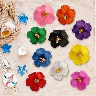 Hawaiian Flower Hair Clips for Women, Plumeria Hibiscus Flower Hair Clip for Girls, Tropical Artificial Floral Hairpins for Women Beach Accessories Ha