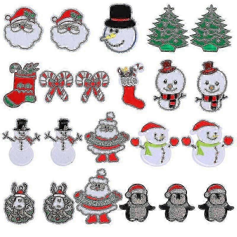 22pcs Patchs brodés de Noël