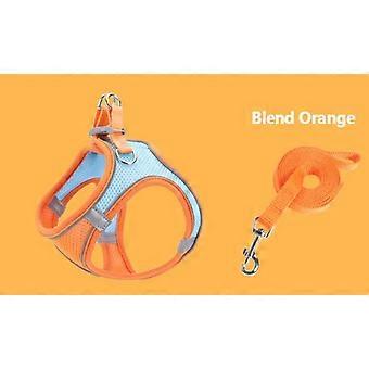 Oranje BlueS Vest Stijl Huisdier Tractie Touw Poesje Hond Borstharnas Ademend Reflecterend