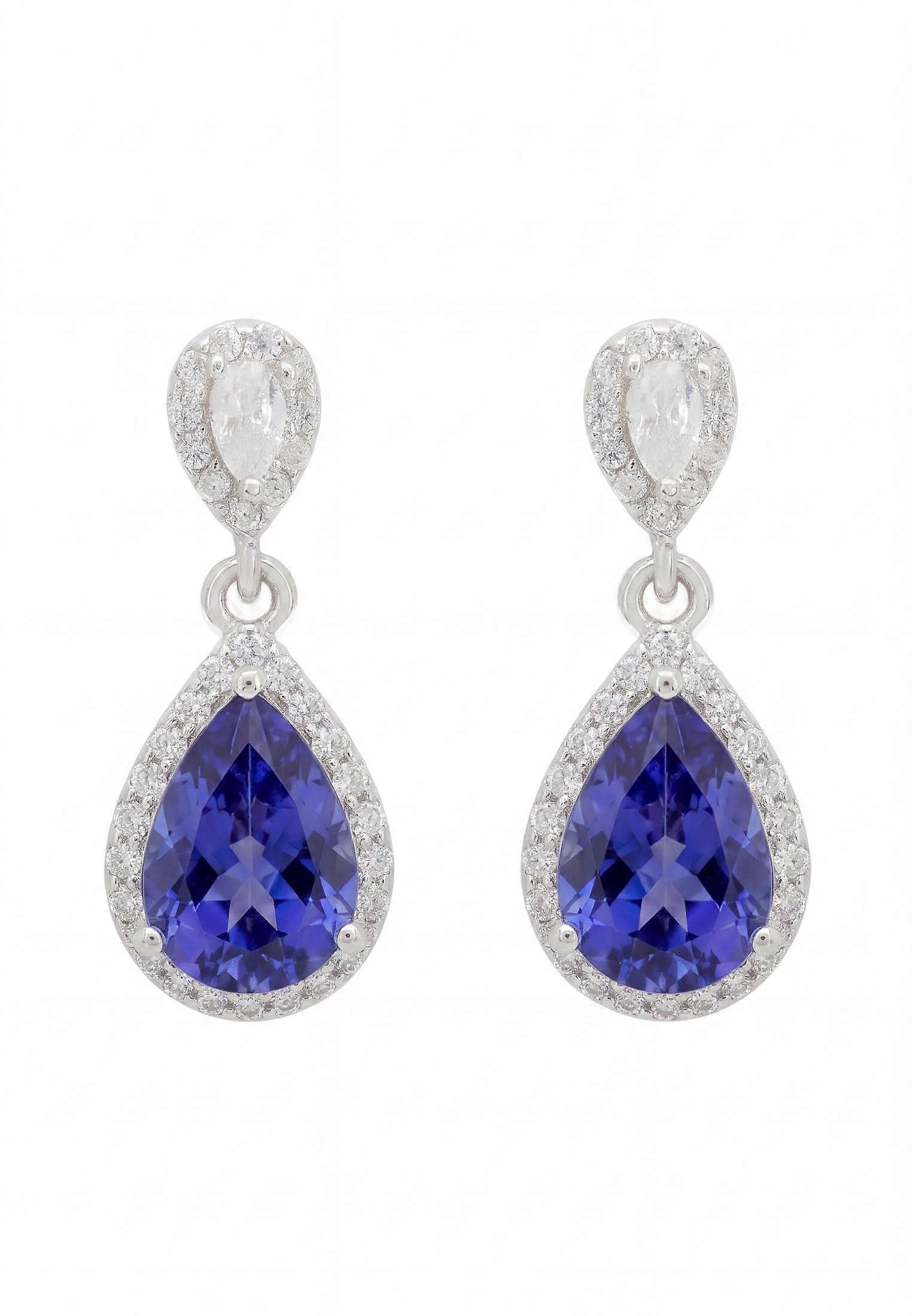 Phillippa Drop Earrings Tanzanite Silver