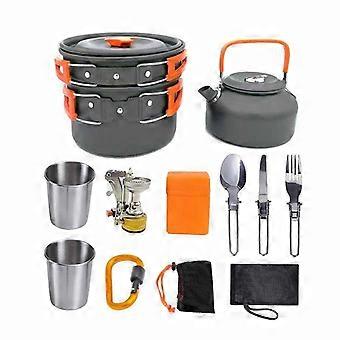 Camping Cookware Set for 23 People Lightweight Durable Alloy Outdoor Cooking Kit with Kettle B