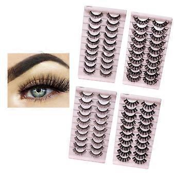 10-pair False eyelashes - Set natural look volume lash - Black