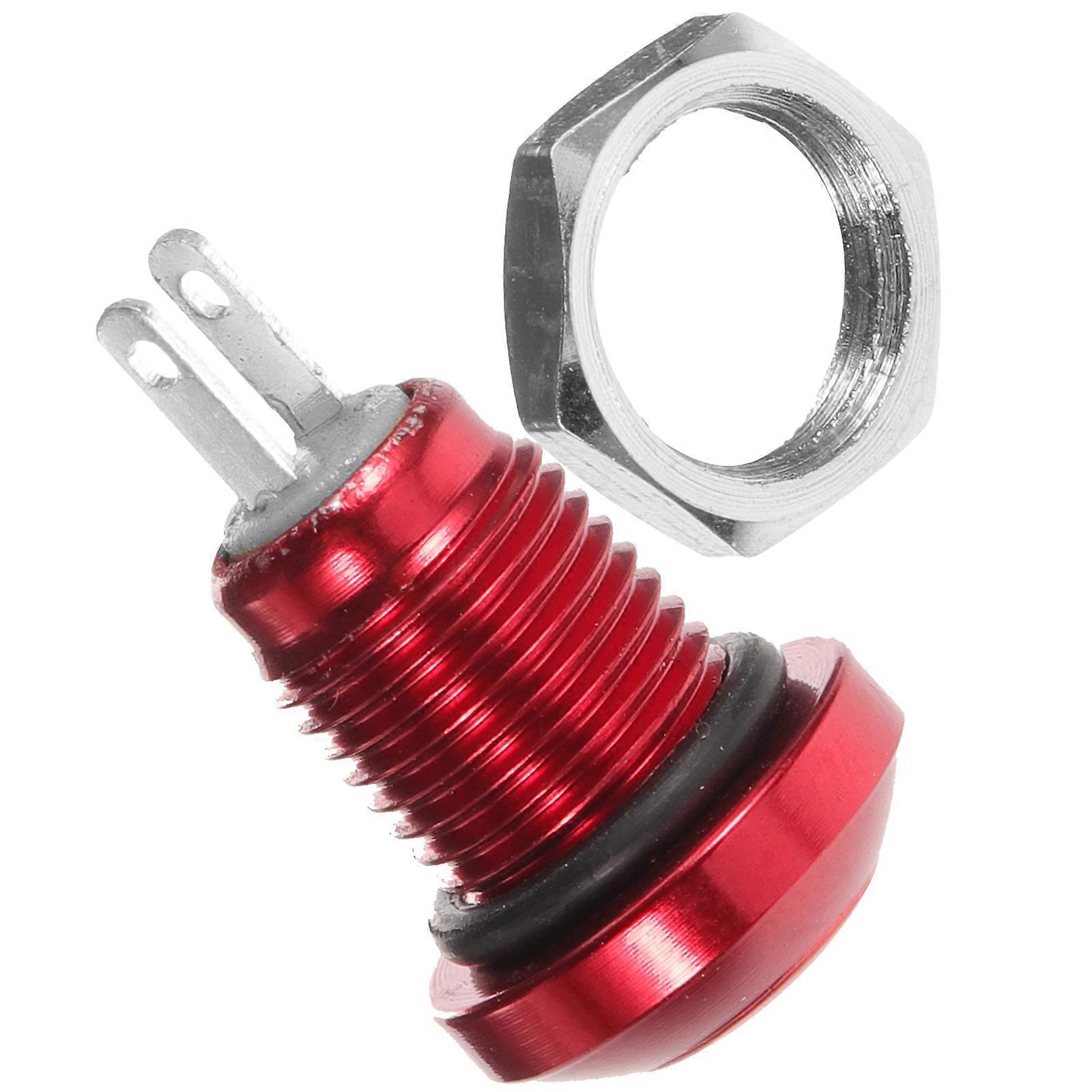Metal Button Switch Small Switch Self-resetting Button Switch Mini Round Switch 8mm Red