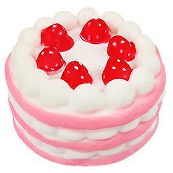 Simulation Strawberry Cake Squishies Soft PU Stress Ball Cute Squeeze Toy for Kids