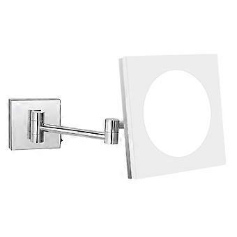 Specchio per il trucco illuminato con ingrandimento 5X e rotazione a 360°, specchio da trucco a LED da parete