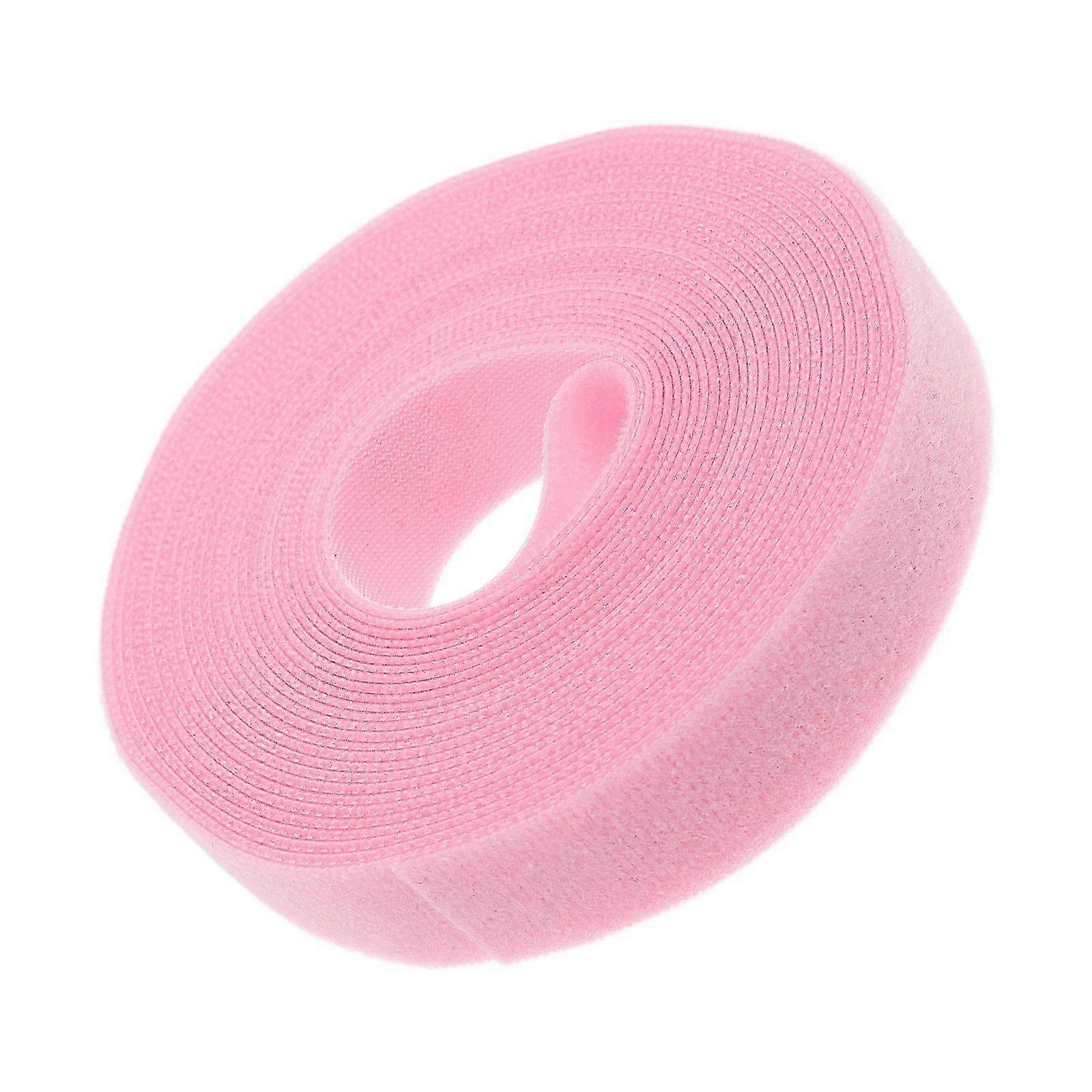 1 Roll Hook And Loop Strap Cable Strap Wire Bundling Fastening Strap For Storage Pink