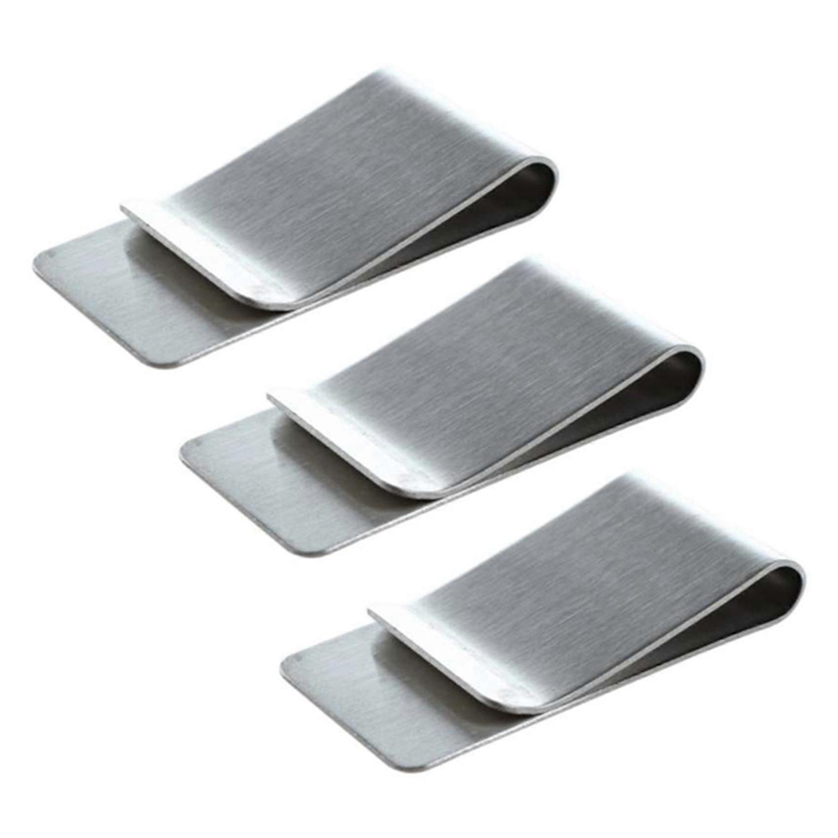 3X Pengeklips, Rustfritt Stål Sølv
