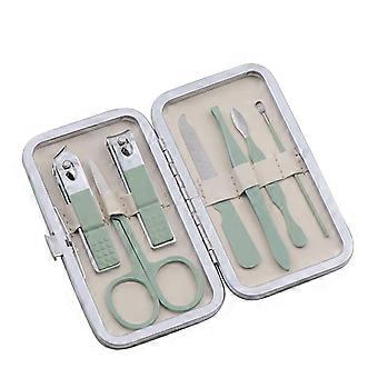 Stainless Steel Nail Clipper Set with Precision Sharp Blades and Compact Travel Case, Green