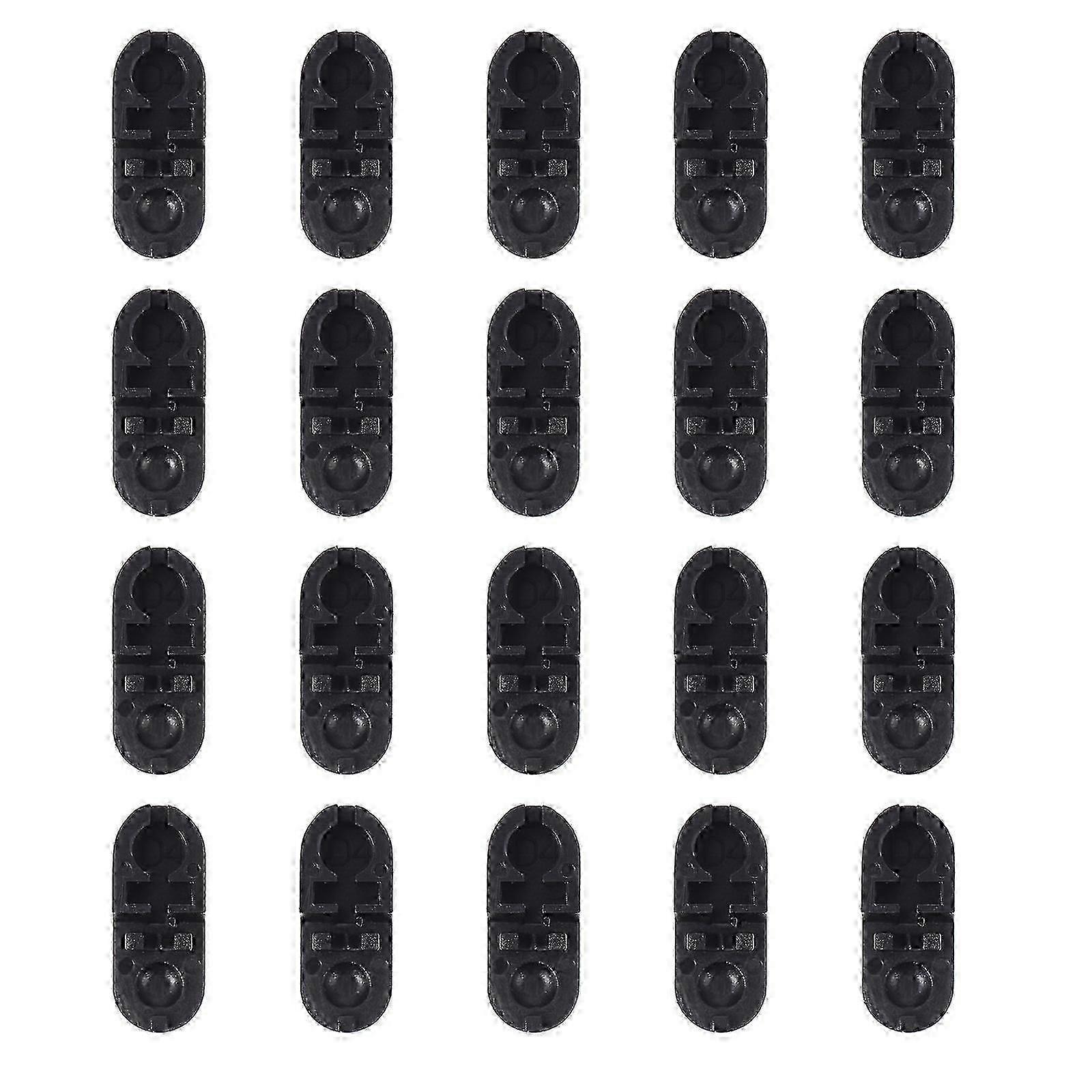 Black Vertical Roller Beaded Chain Connector Clips Plastic 20Pcs Set