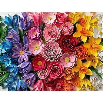 Quilled Flower Garden Jigsaw Puzzles Gradient Paper Cut Floral CYQL-886