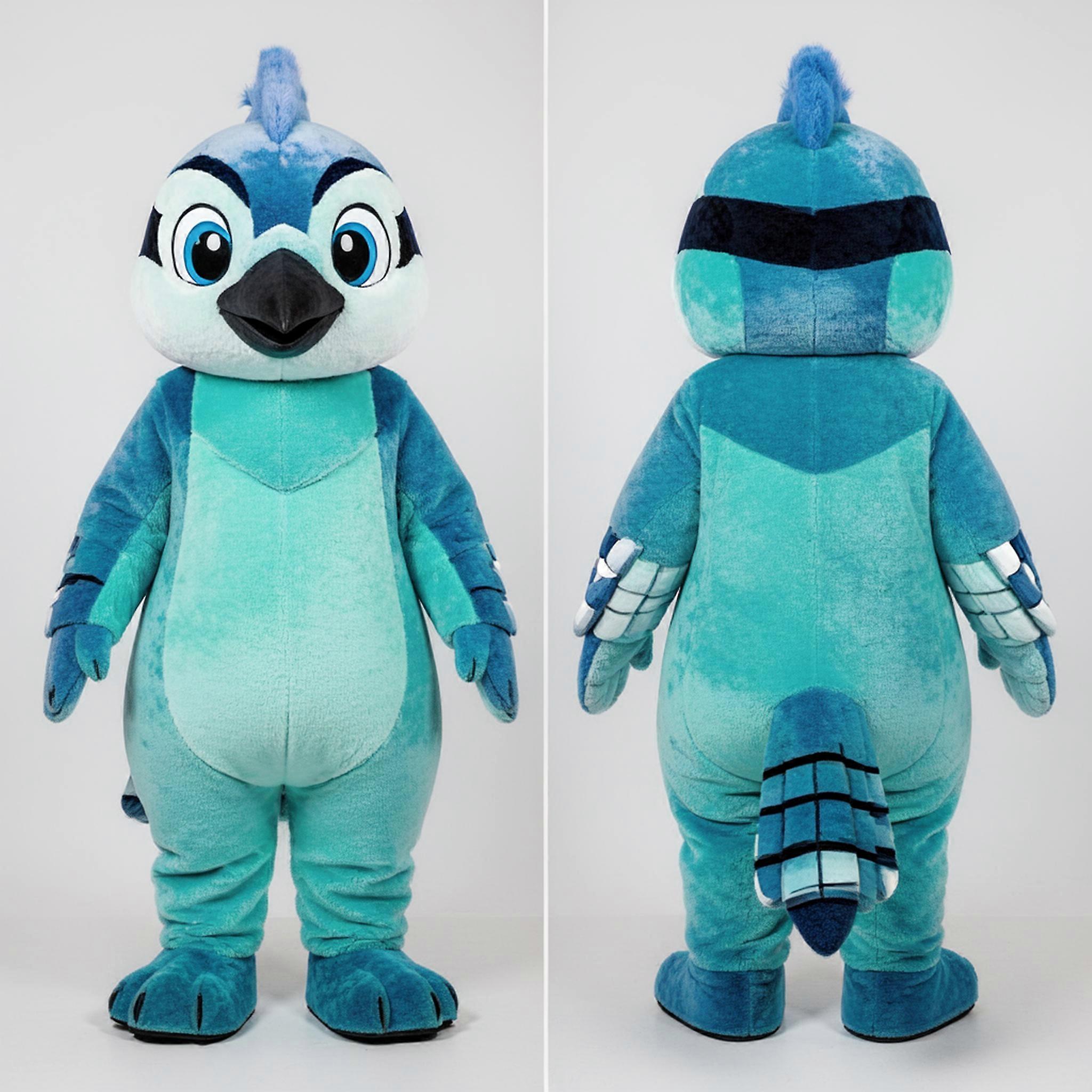 MASTICOT Turquoise Feathered Blue Jay Mascot