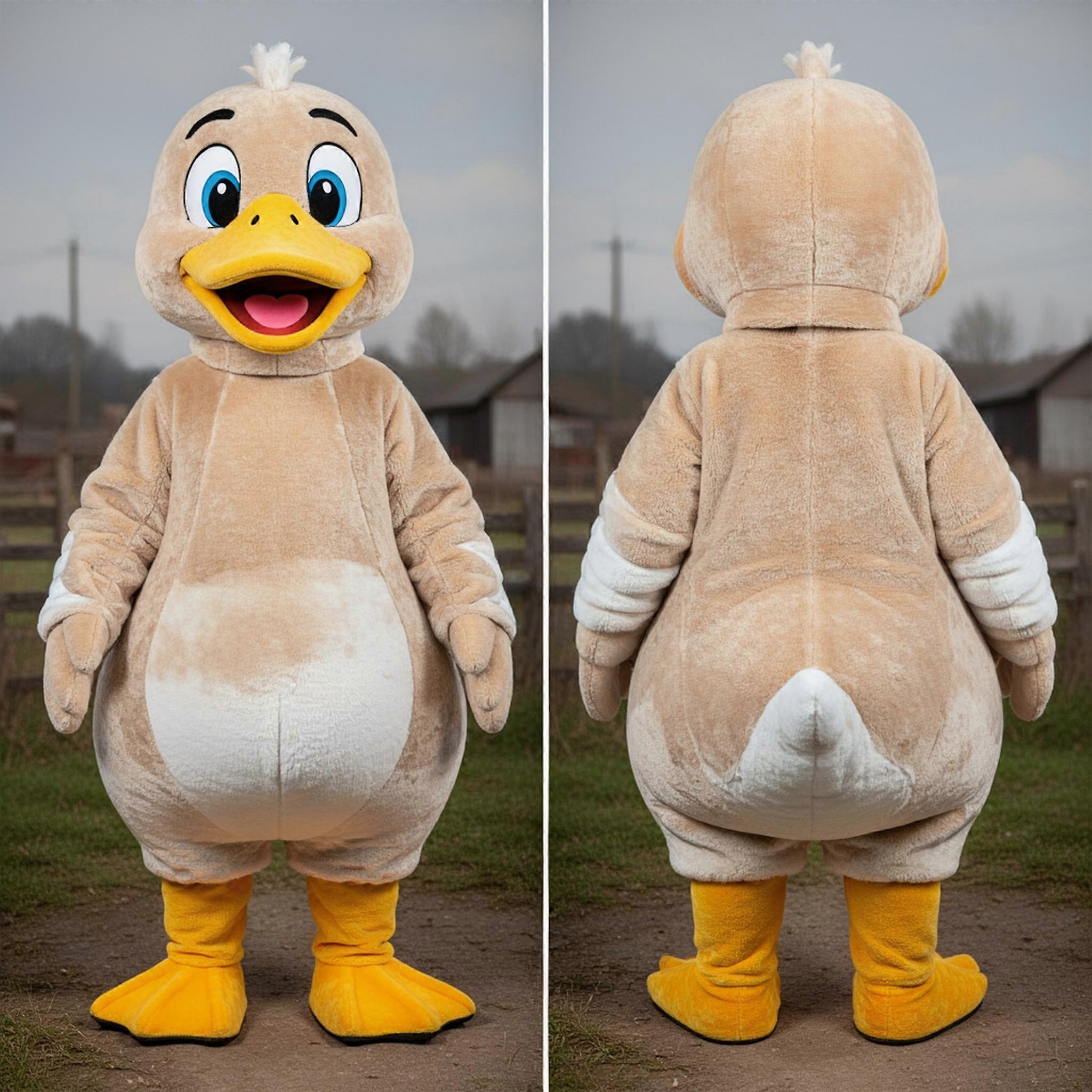 MASTICOT Beige Rounded Muscovy Duck Mascot