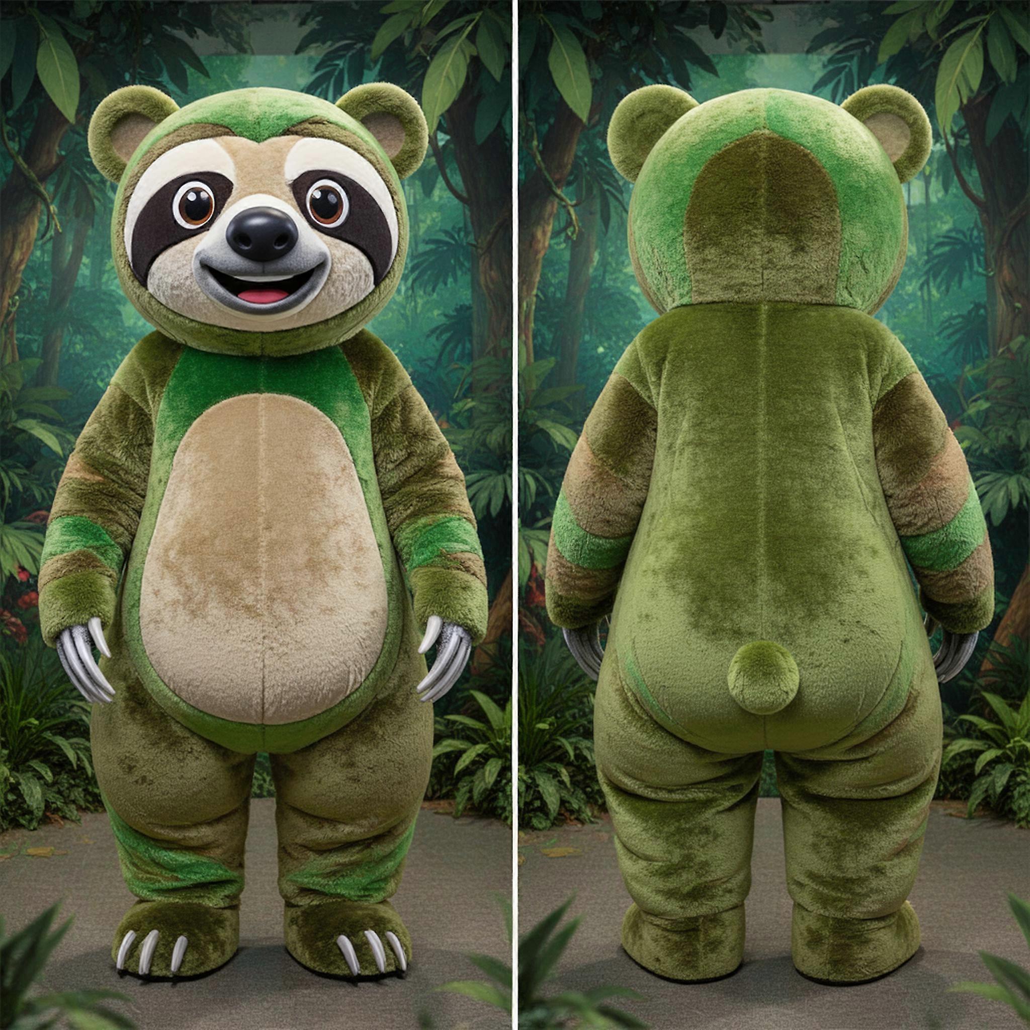 MASTICOT Olive Brown Cuddly Sloth Bear Mascot