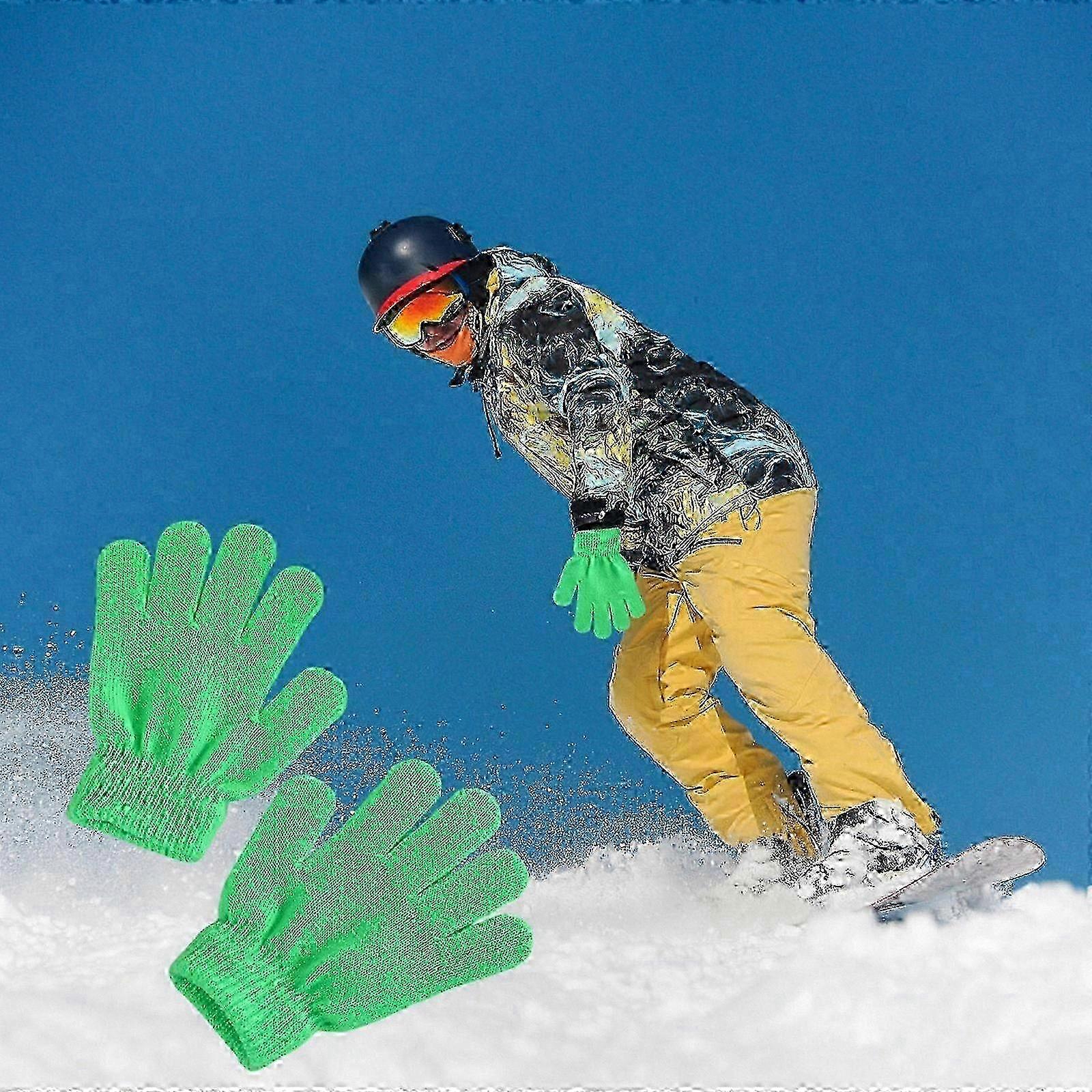 Solid Color Split Finger Knitted Gloves compatible with Children