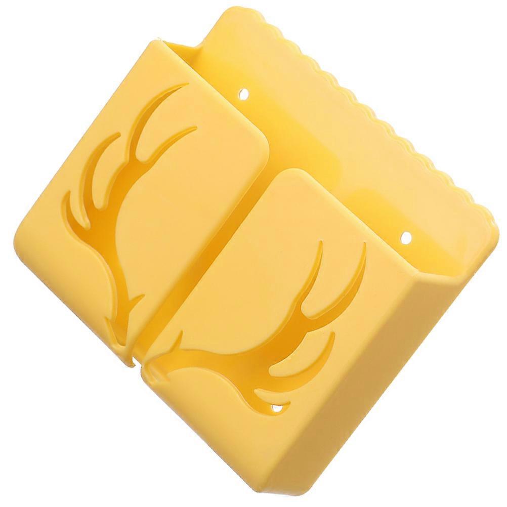Yellow TV Remote Controller Box for Storage 1Pcs Durable Wall-Mounted