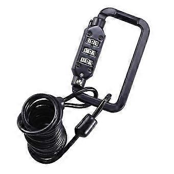3 Pack Metal Combination Cable Lock with 3 Digit Password for Bicycle, Luggage, Scooter and More, Black, 1.2m Self-Coiling Cable