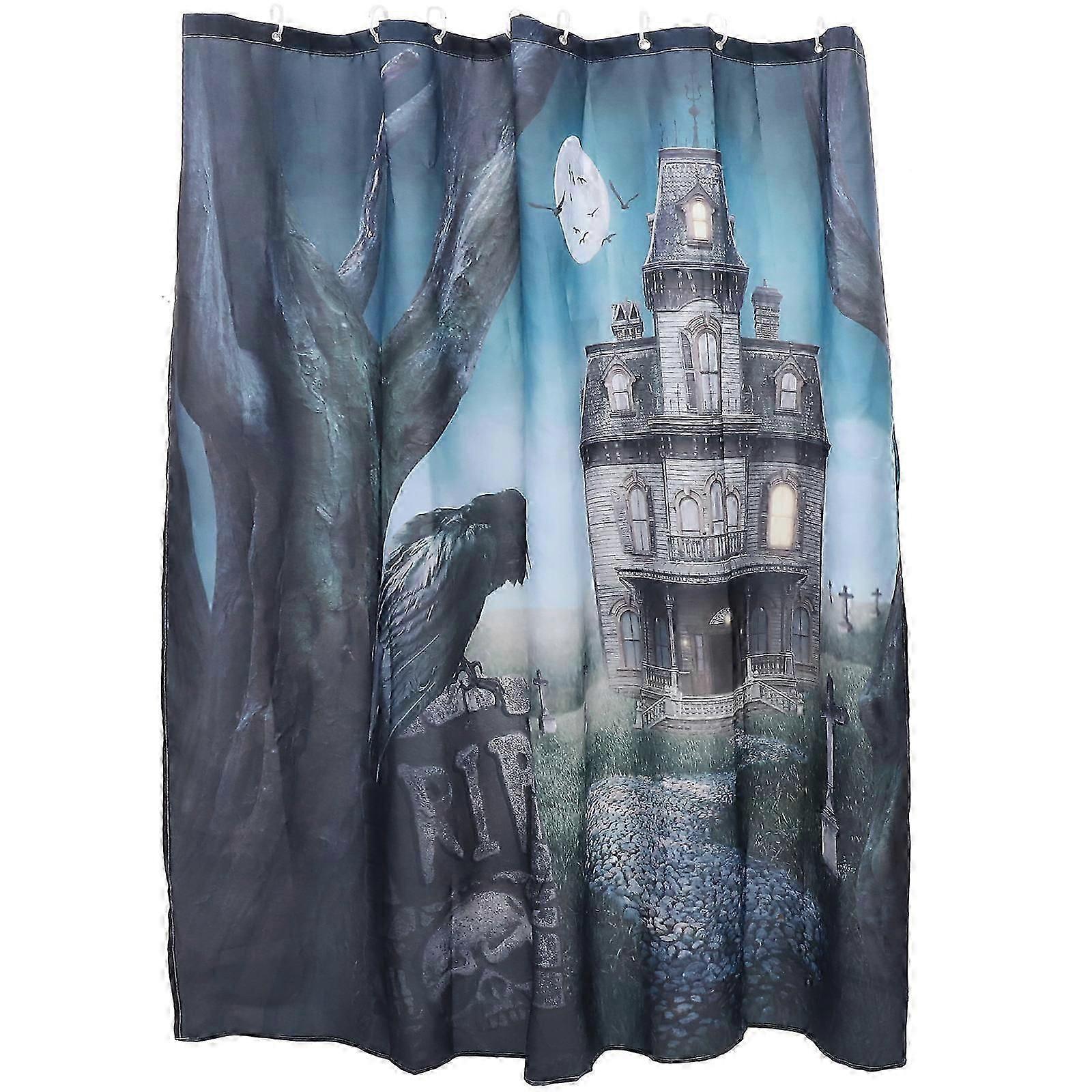 Skull Halloween Polyester Shower Curtain 1 Count Waterproof