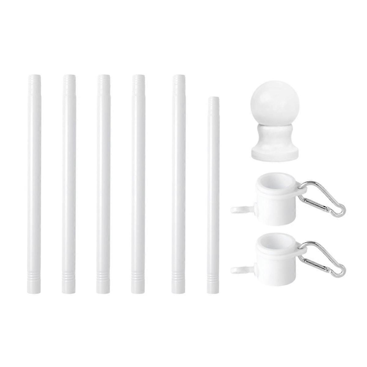 Outdoor Flagpole Kit, Wall Mounted Flagpole White