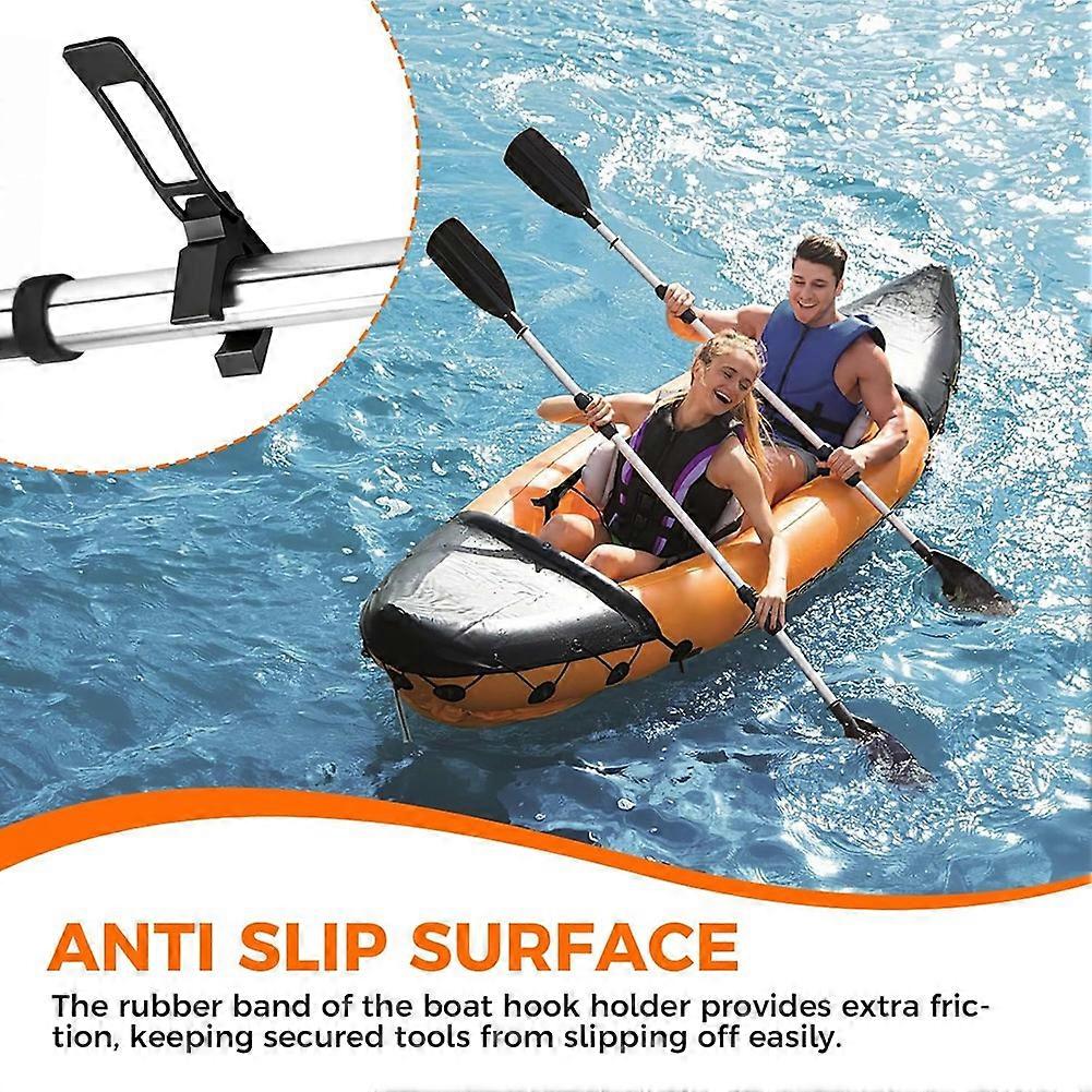 4Pack Boat Hook Holder with Quick Release Strap, Marine Oar Mount Clips, Replacement for Spring Clips