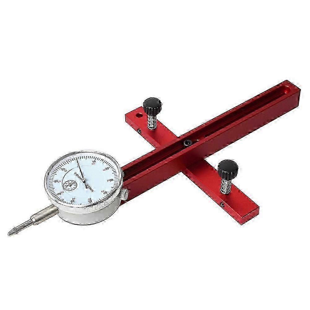 Parallelism correction compatible with long table saw blades with dial gauge compatible with S-Top table saws