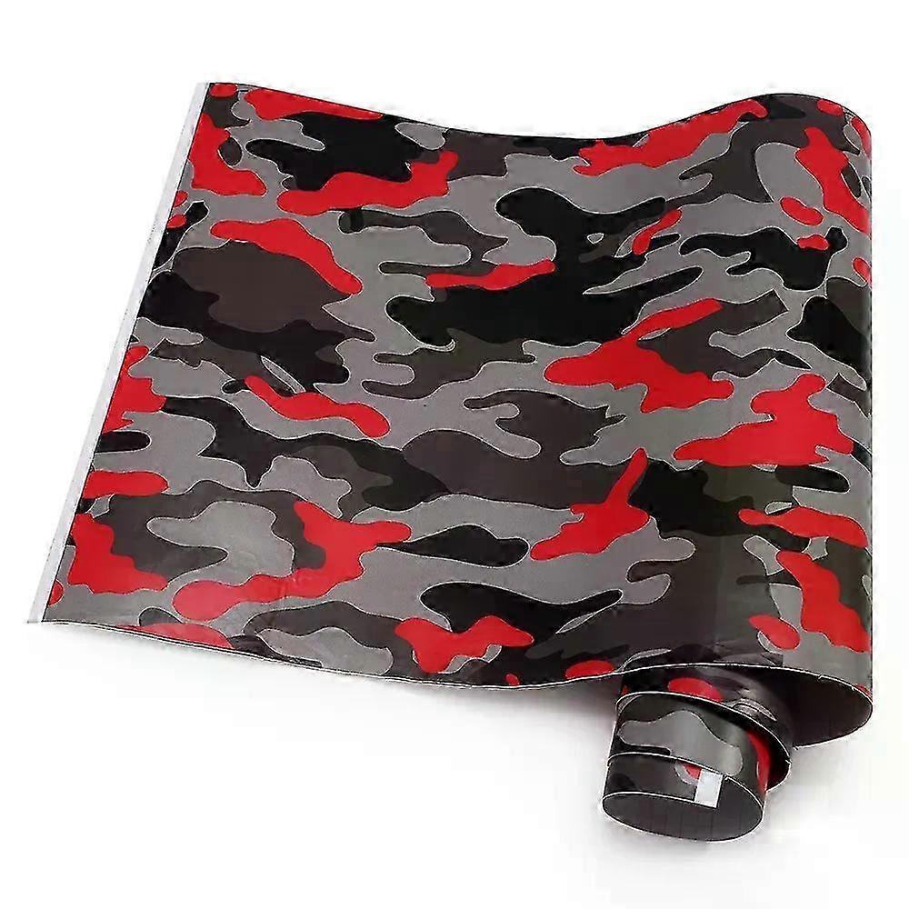 Red Camo Stretchable Vinyl Wrap Film