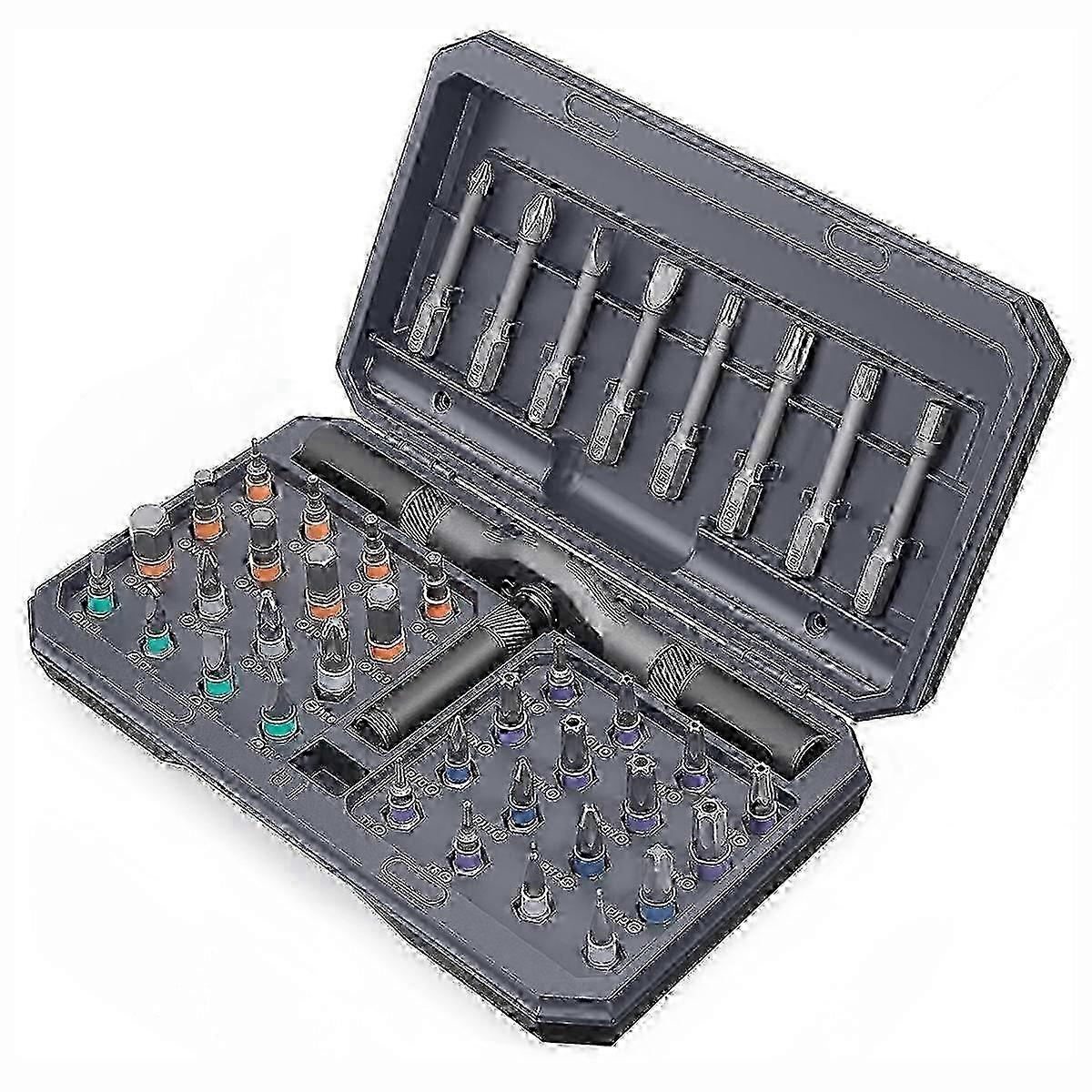 Multi-bit screwdriver set 42-in-1 with magnetic tip compatible with repairs
