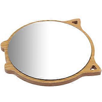 Wooden Makeup Mirror for Bedroom Use with Cat Design 3Pcs