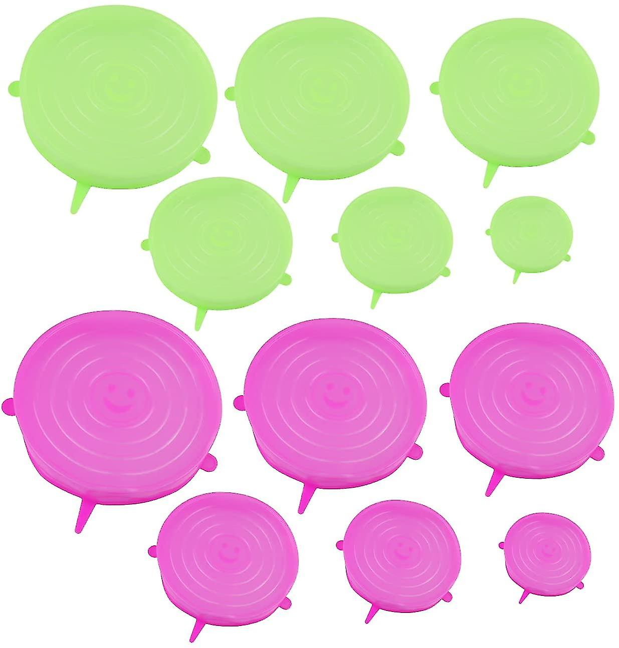 12 Pieces Silicone Lids, Stretchable Multifunctional Crisper Lids For Kitchens