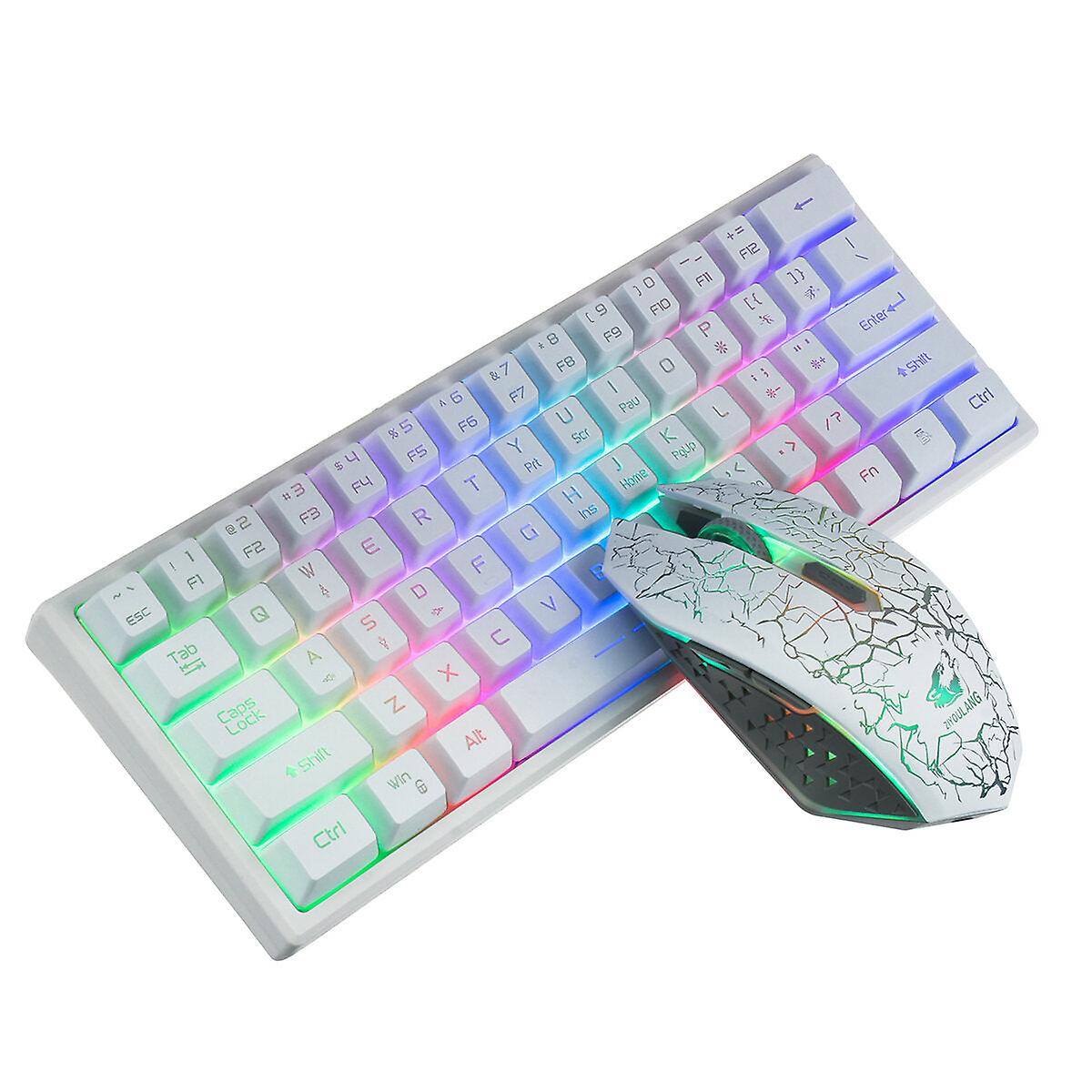 Clavier et souris ensemble sans fil 61 touches clavier RVB pour ordinateur de bureau PC portable