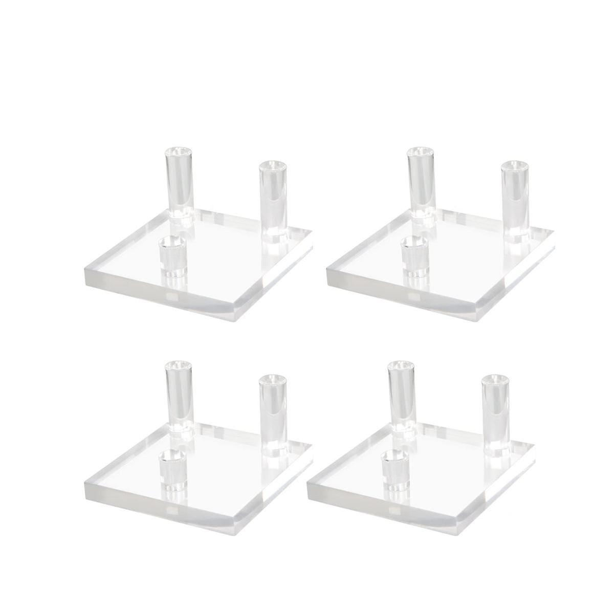 4 Packs 2.5Inch Rock Display Stand, - Square Acrylic Display for , Minerals Slab, Crystal